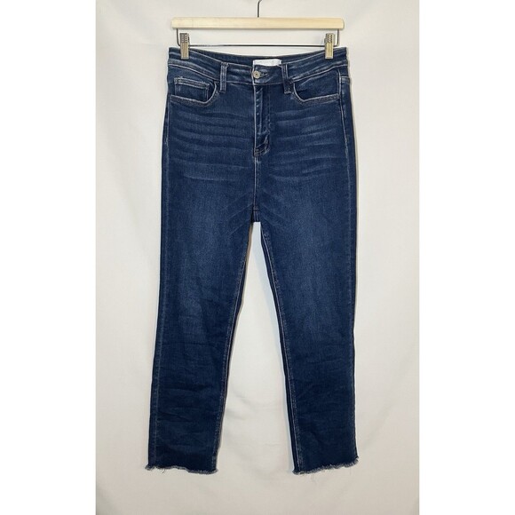 Vervet Blue Jeans Straight Leg Stretch Women’s Size 29 Raw Hem Dark Wash Denim‎ - Picture 1 of 14